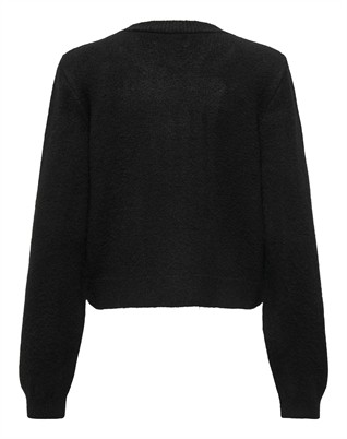 JDYFaye O-Neck Bow Cardigan - Black/W. Silver